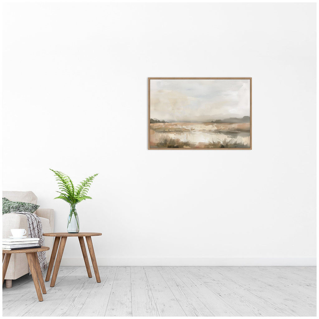 Neutral Abstract Landscape Framed Canvas