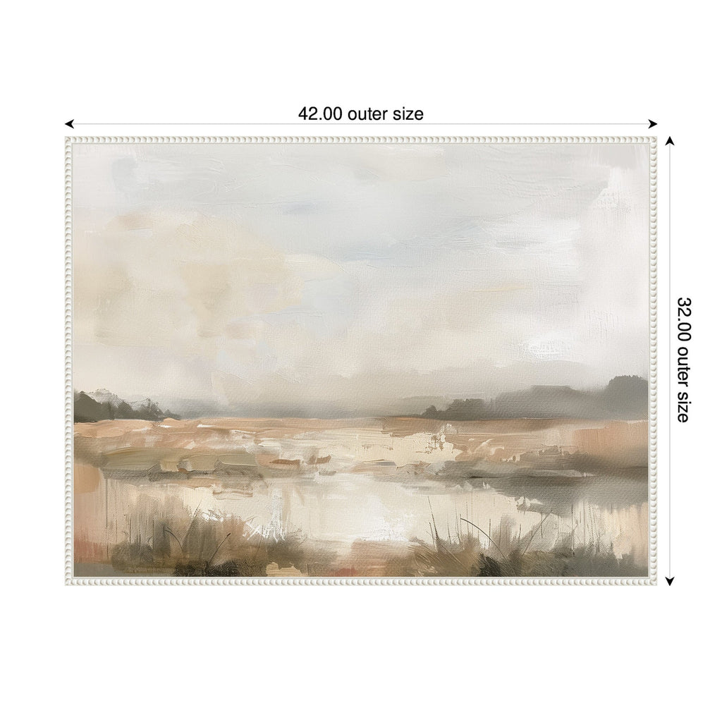 Neutral Abstract Landscape Framed Canvas