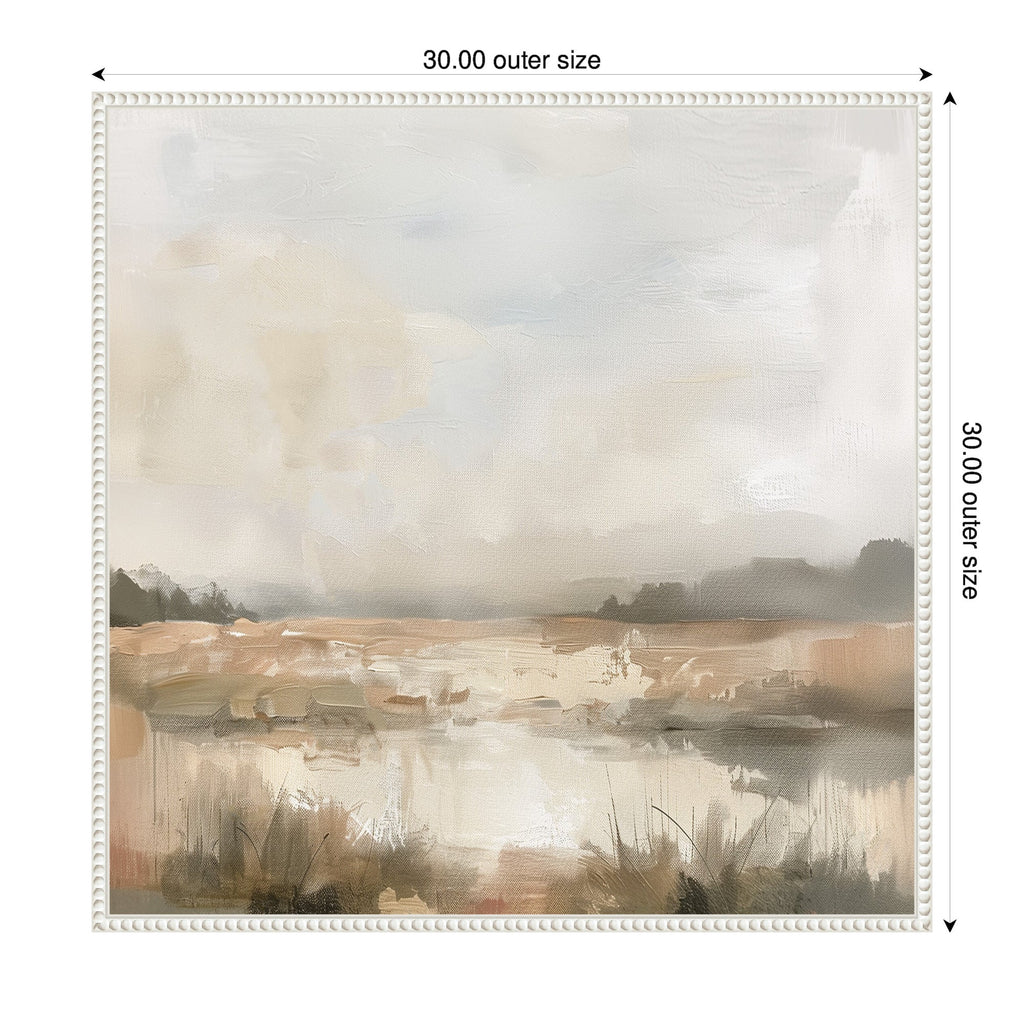 Neutral Abstract Landscape Framed Canvas