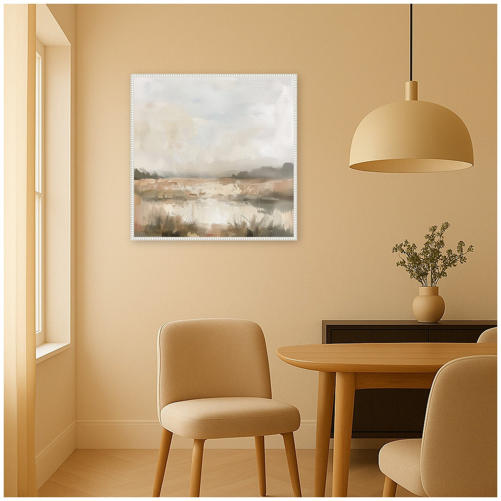 Neutral Abstract Landscape Framed Canvas