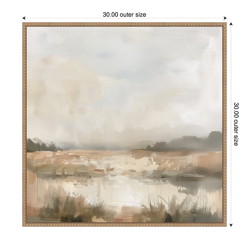 Neutral Abstract Landscape Framed Canvas