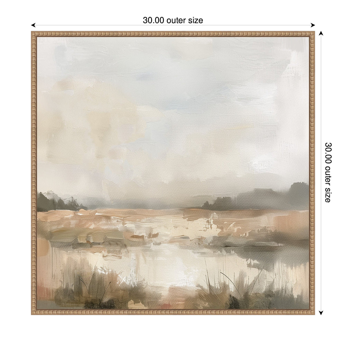 Neutral Abstract Landscape Framed Canvas