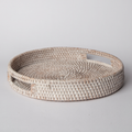 White Woven Rattan Tray
