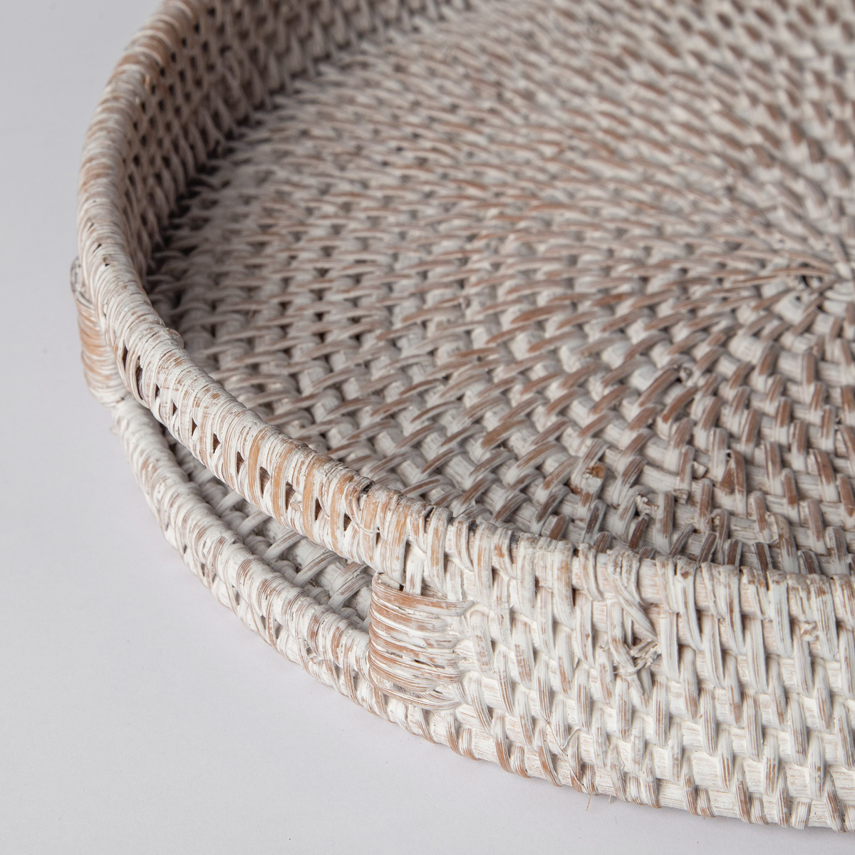 White Woven Rattan Tray