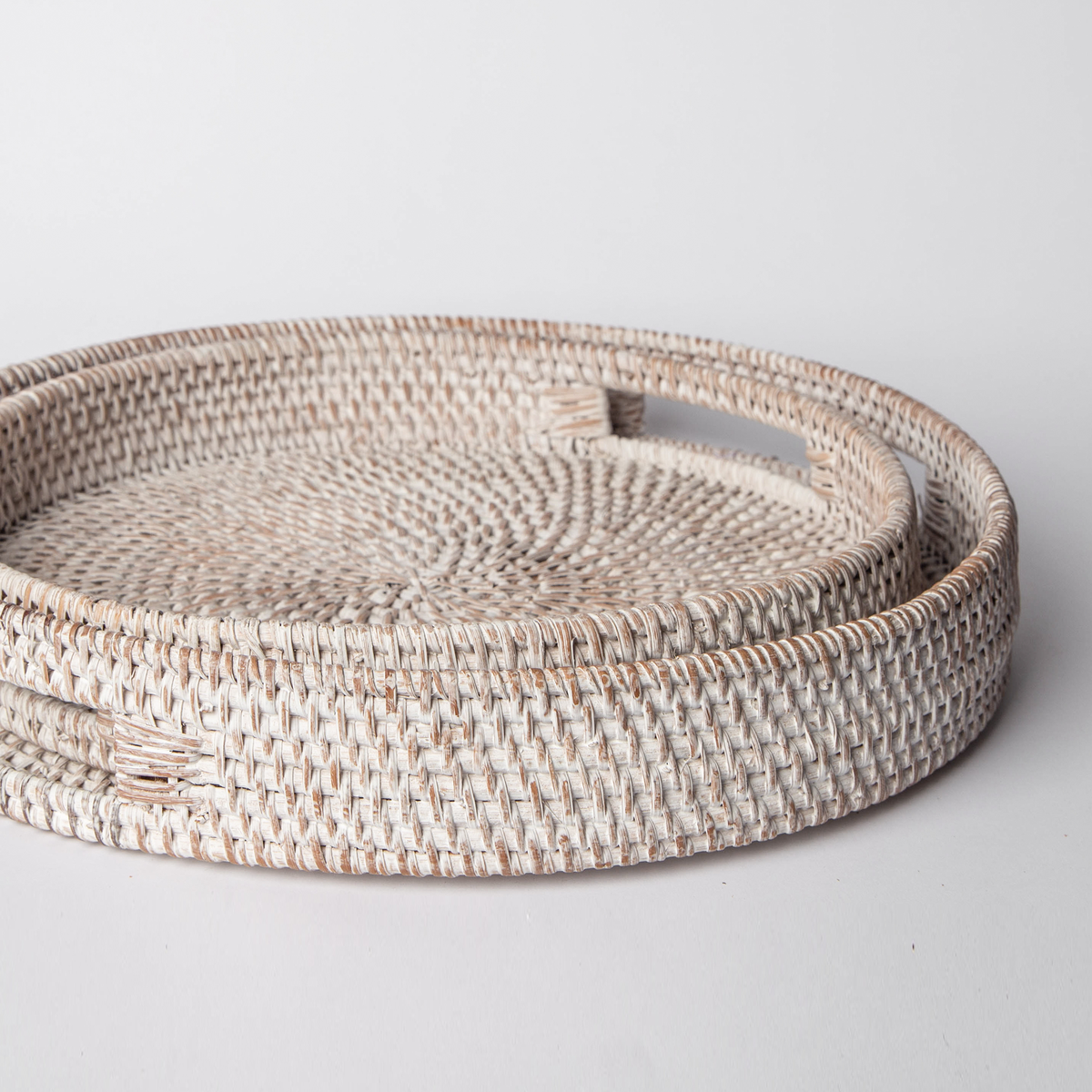 White Woven Rattan Tray