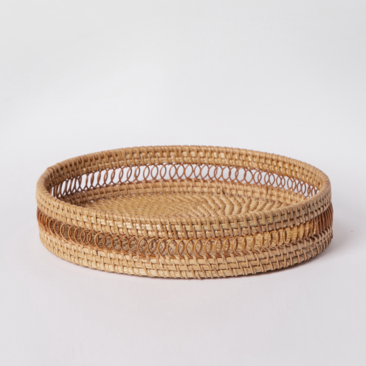 Round Rattan Tray