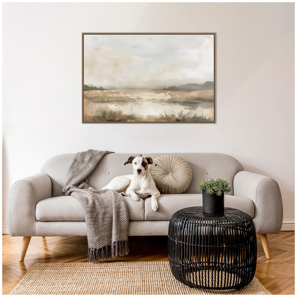 Neutral Abstract Landscape Framed Canvas