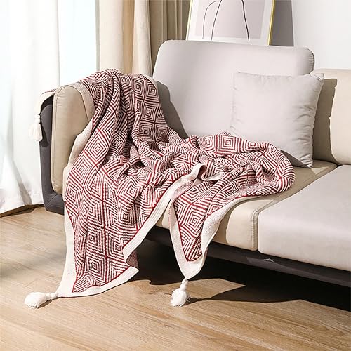 Taupe Diamond Knit Throw Blanket