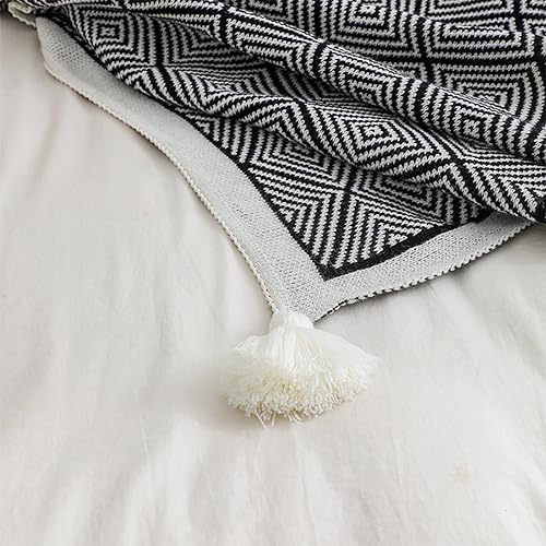 Taupe Diamond Knit Throw Blanket