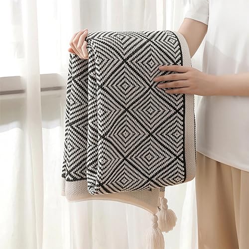 Taupe Diamond Knit Throw Blanket