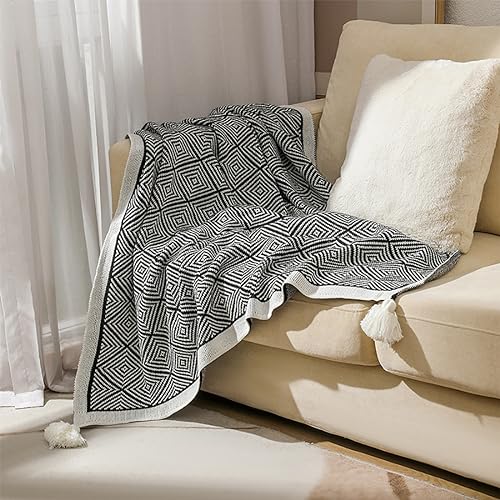 Taupe Diamond Knit Throw Blanket