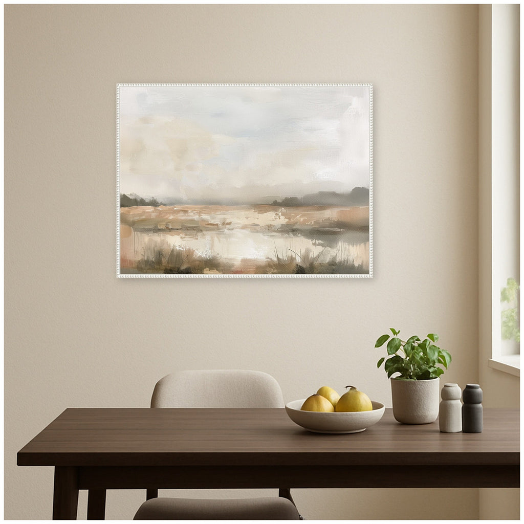 Neutral Abstract Landscape Framed Canvas