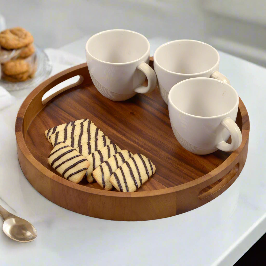 Round Acacia Serving Tray