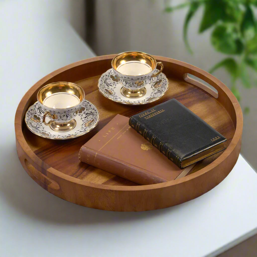 Round Acacia Serving Tray