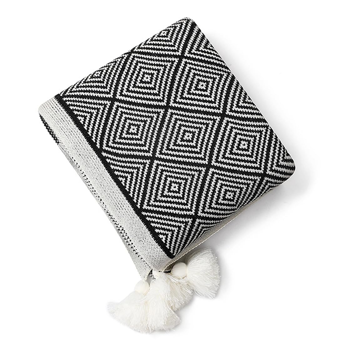 Taupe Diamond Knit Throw Blanket