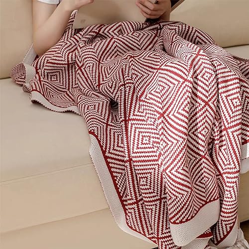 Taupe Diamond Knit Throw Blanket
