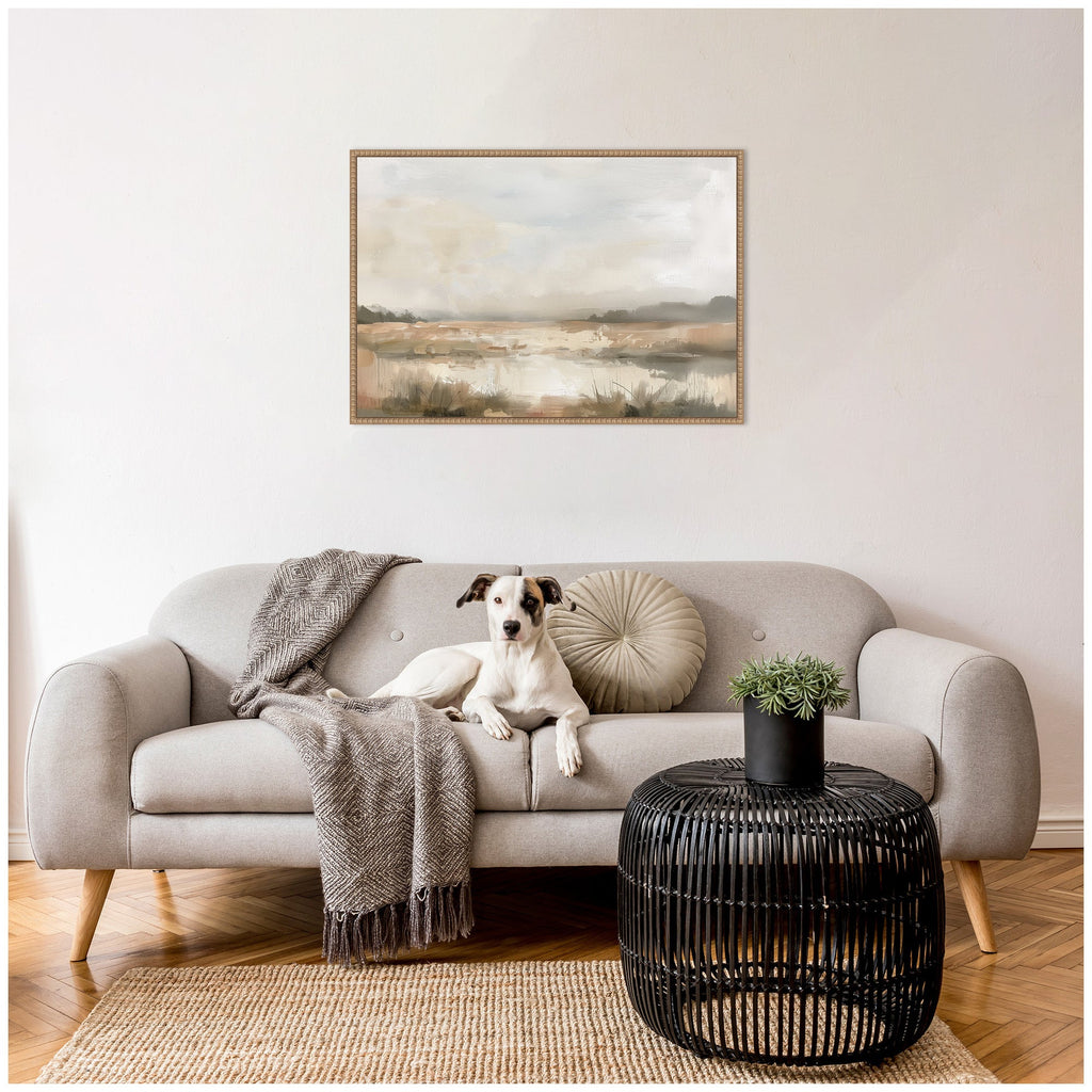 Neutral Abstract Landscape Framed Canvas