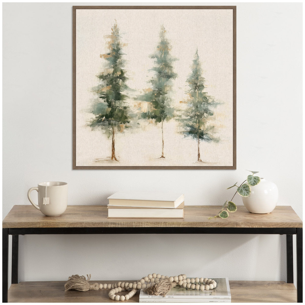 Sylvie Evergreen Forest Framed Canvas