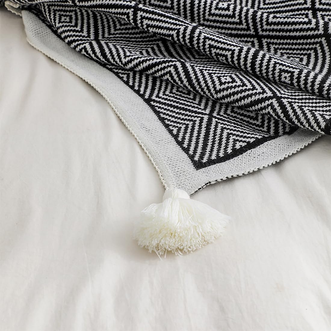 Taupe Diamond Knit Throw Blanket