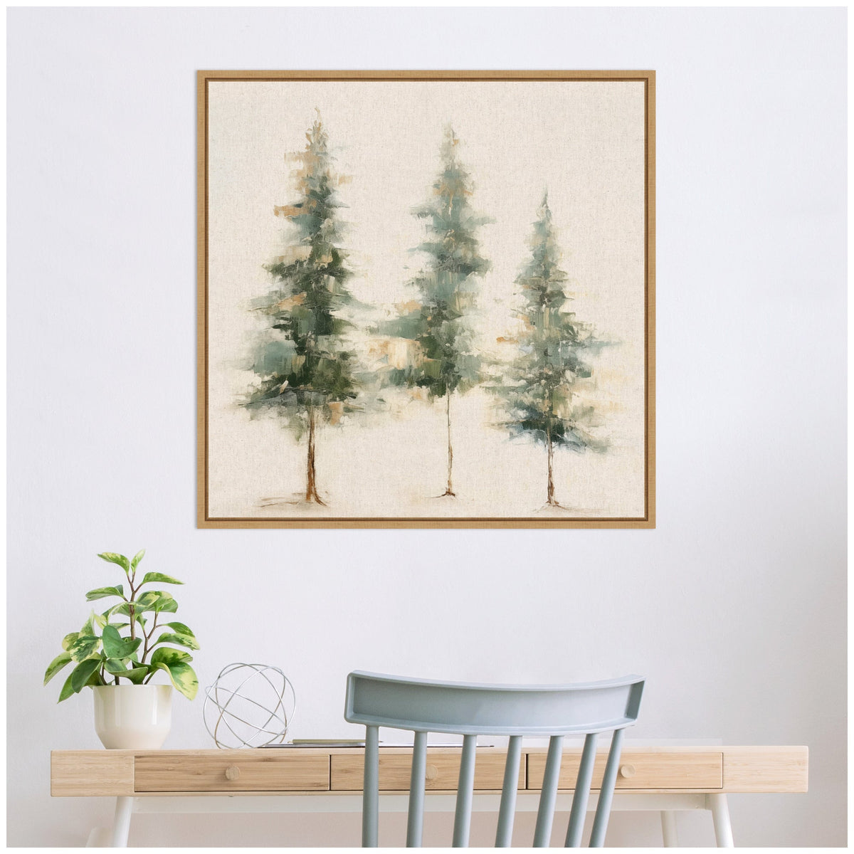 Sylvie Evergreen Forest Framed Canvas