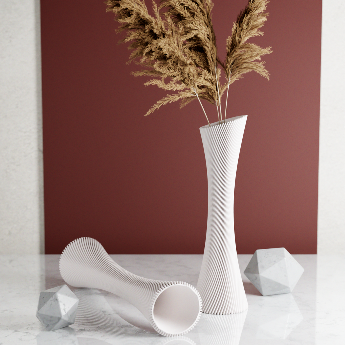 Spiral Rose Sculptural Vase