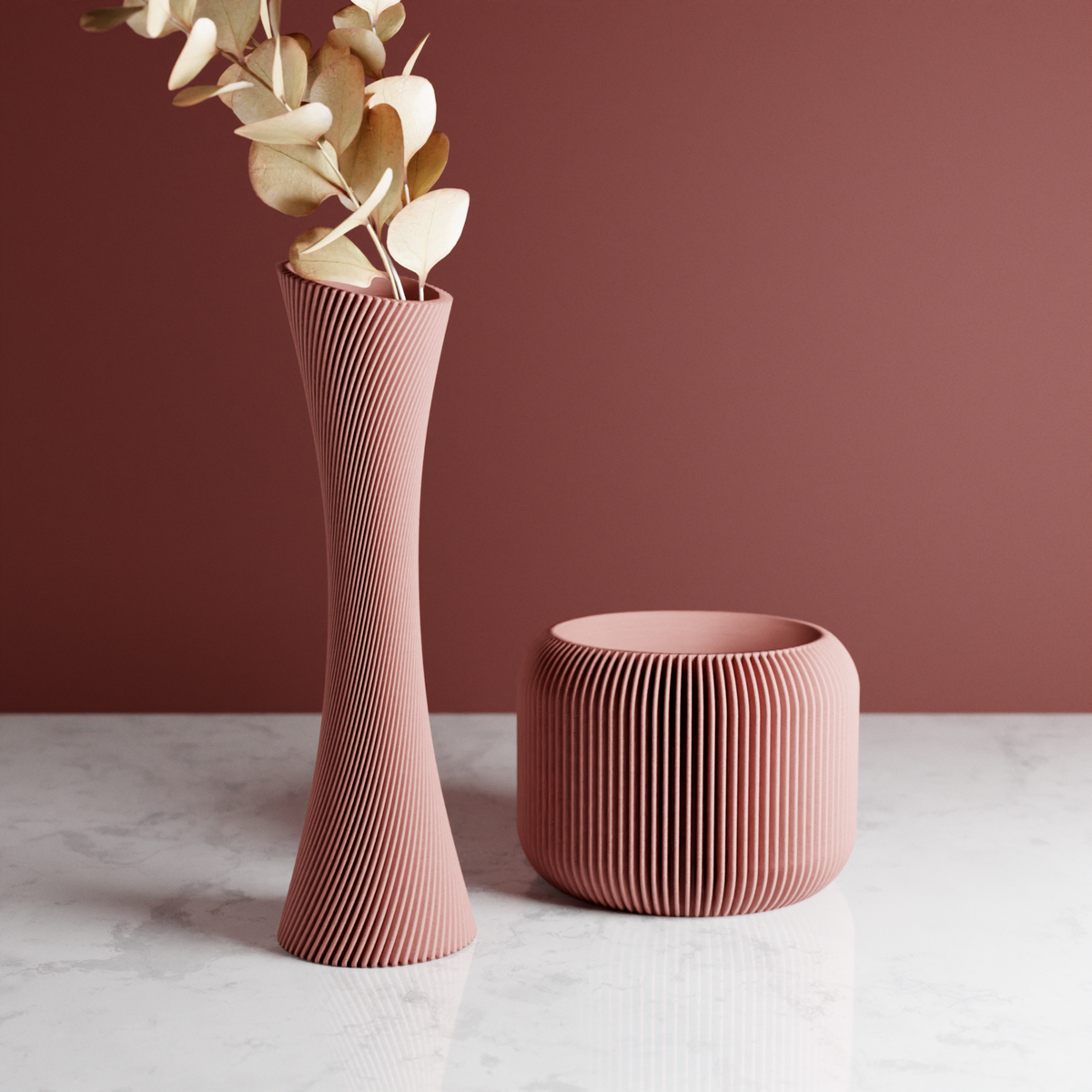Spiral Rose Sculptural Vase