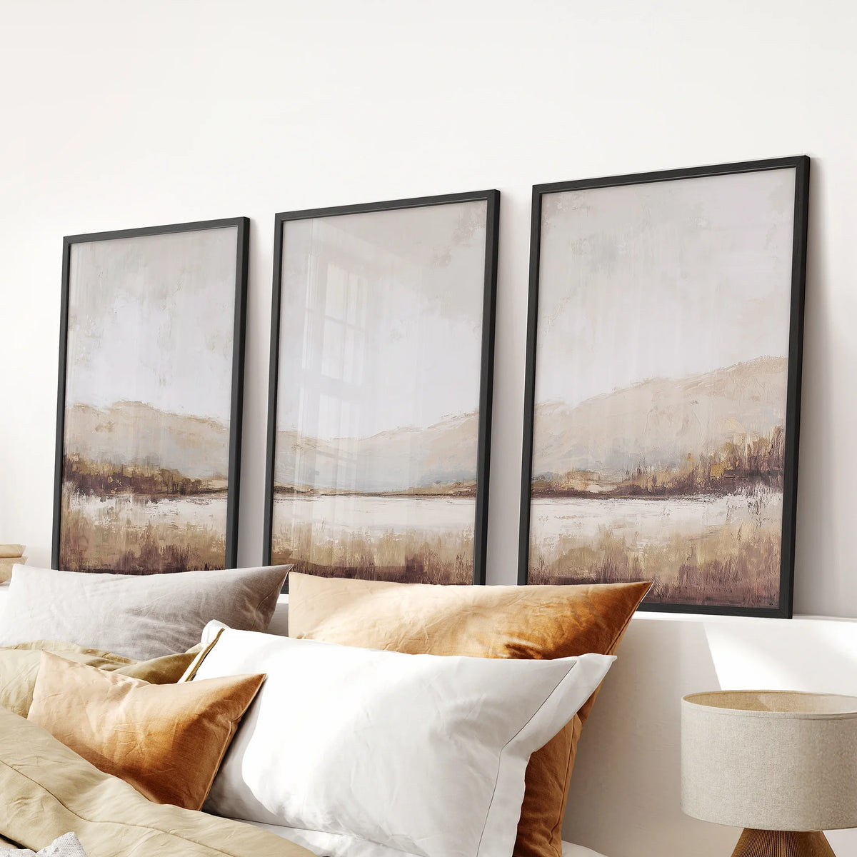 Neutral Landscape Triptych, Set of 3