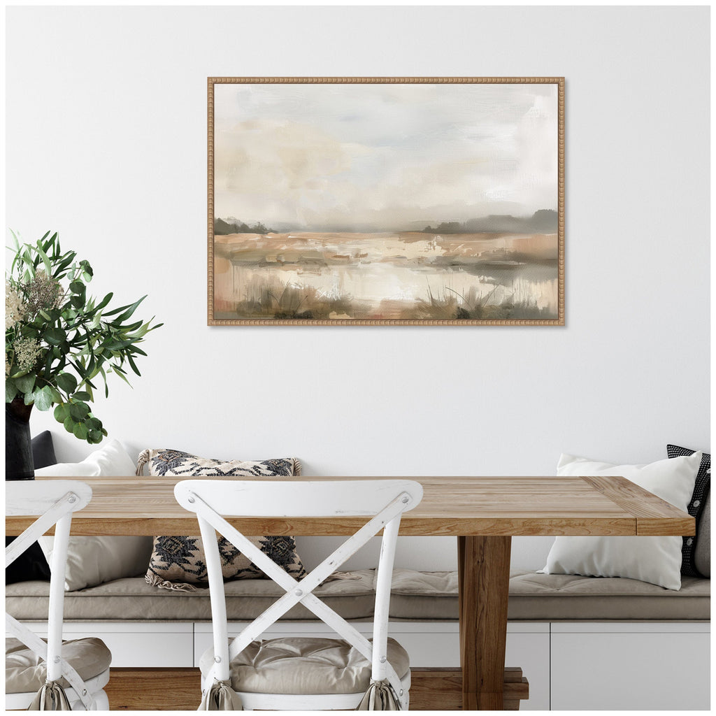 Neutral Abstract Landscape Framed Canvas