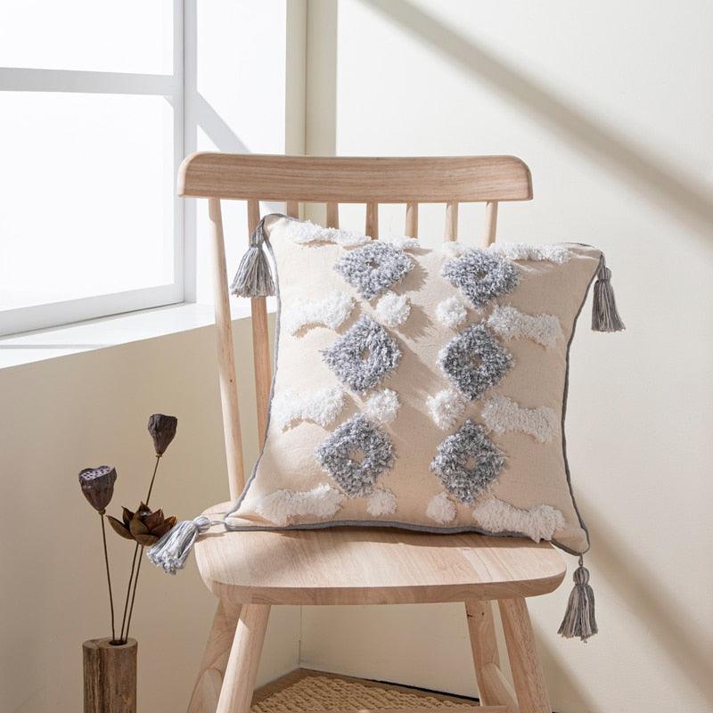 Tufted Cotton Linen Pillow Cover