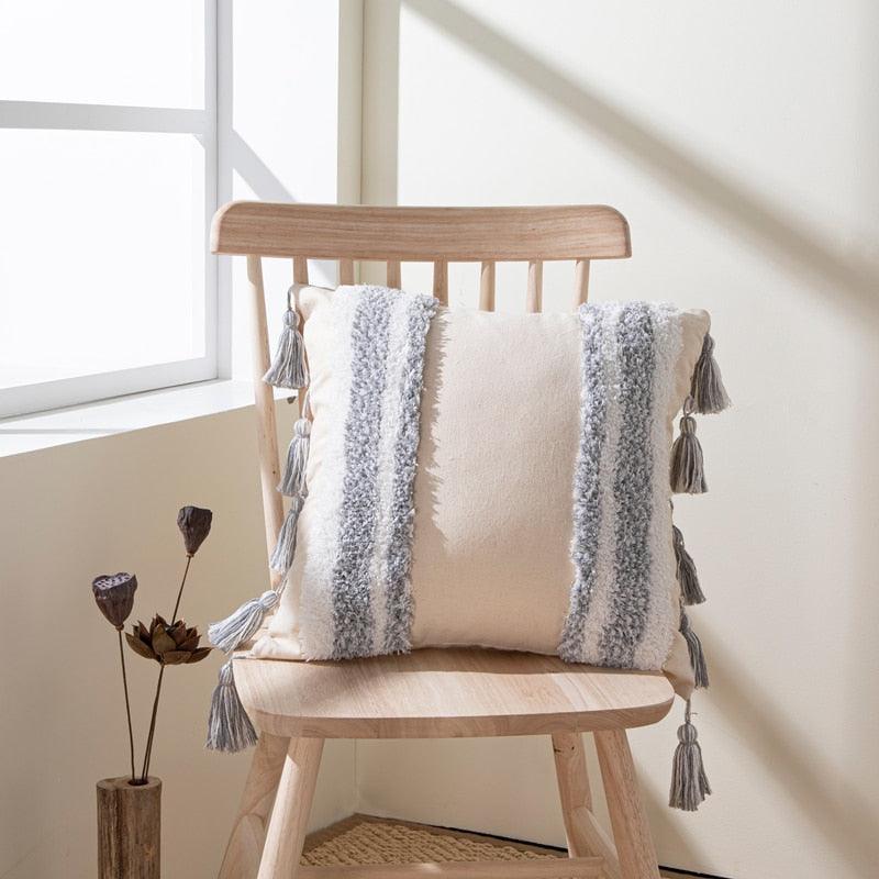 Tufted Cotton Linen Pillow Cover