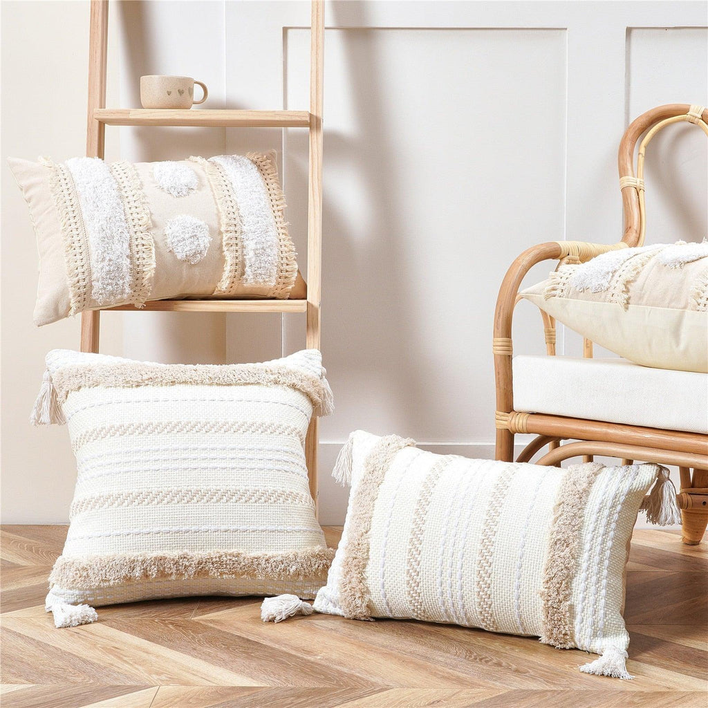 Tufted Cotton Linen Pillow Cover