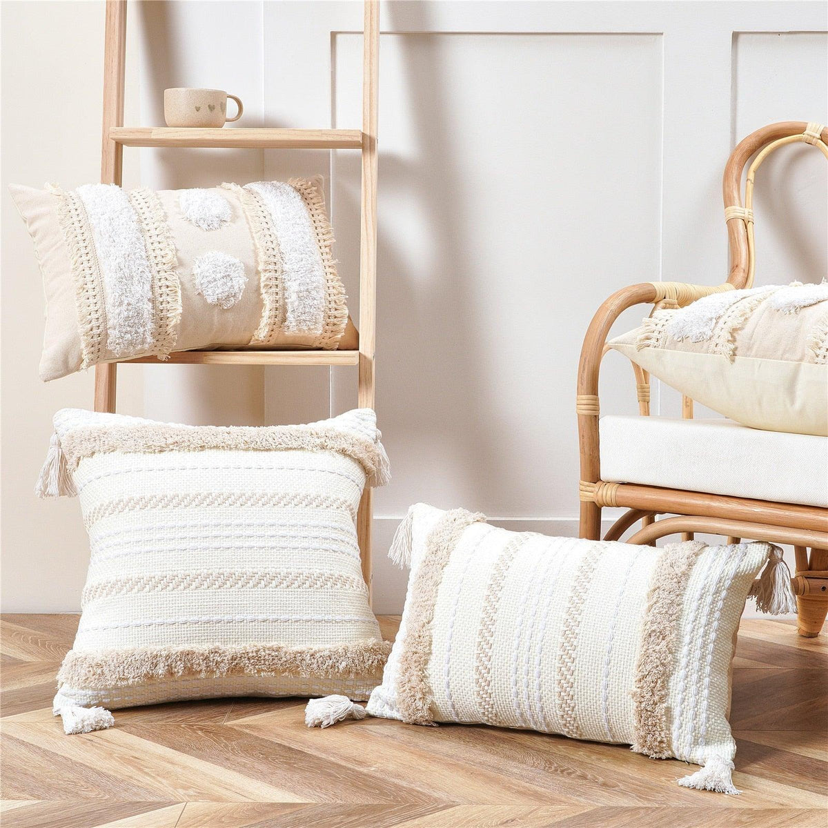 Tufted Cotton Linen Pillow Cover