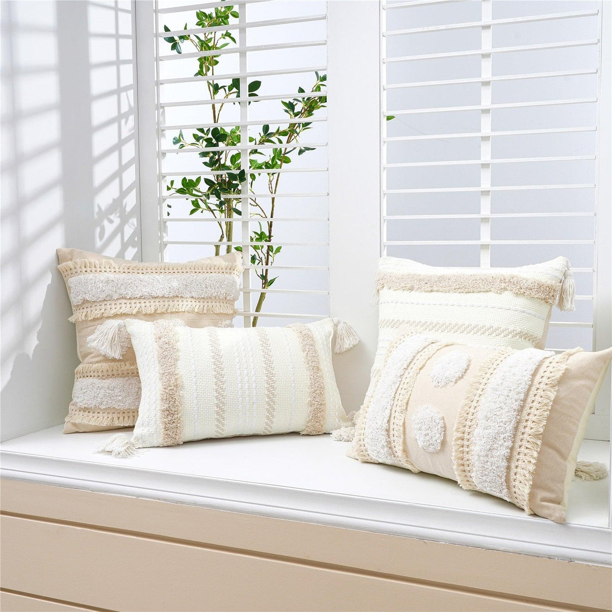 Tufted Cotton Linen Pillow Cover