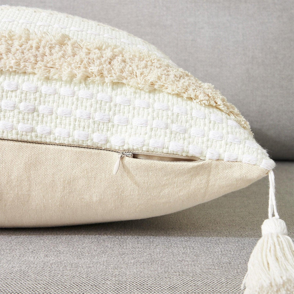Tufted Cotton Linen Pillow Cover
