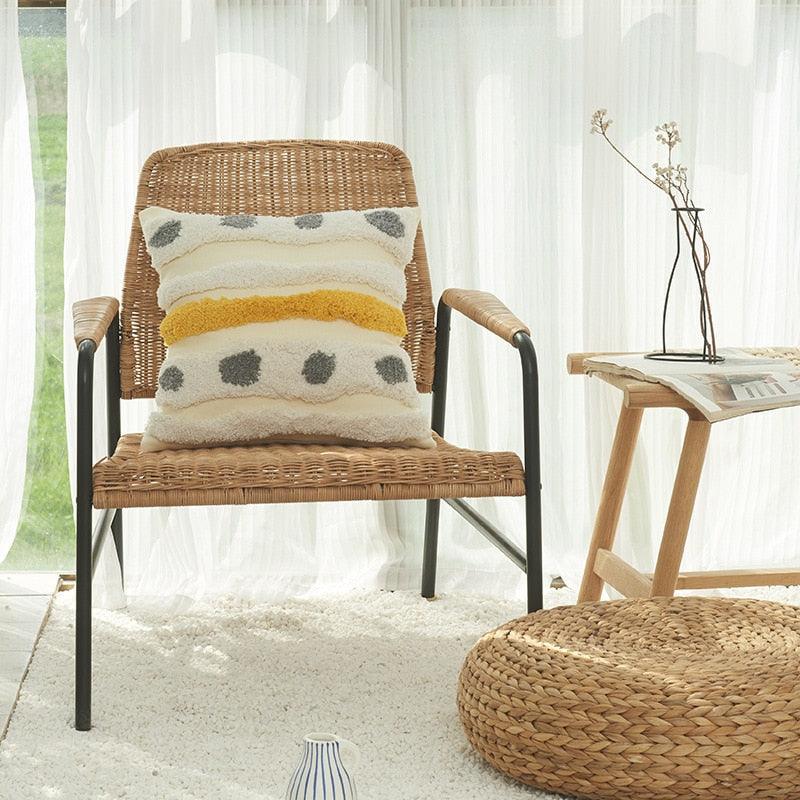 Tufted Cotton Linen Pillow Cover