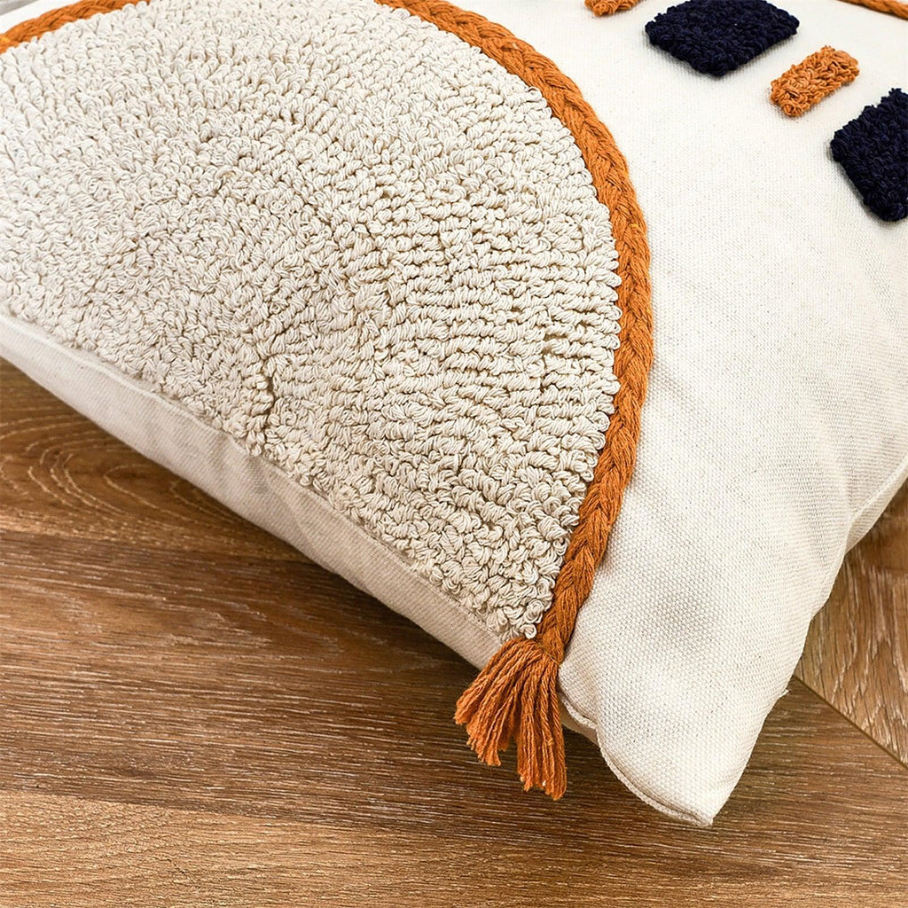 Tufted Cotton Linen Pillow Cover