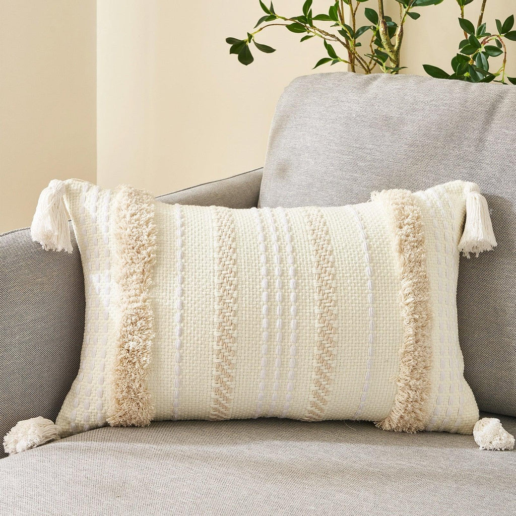 Tufted Cotton Linen Pillow Cover