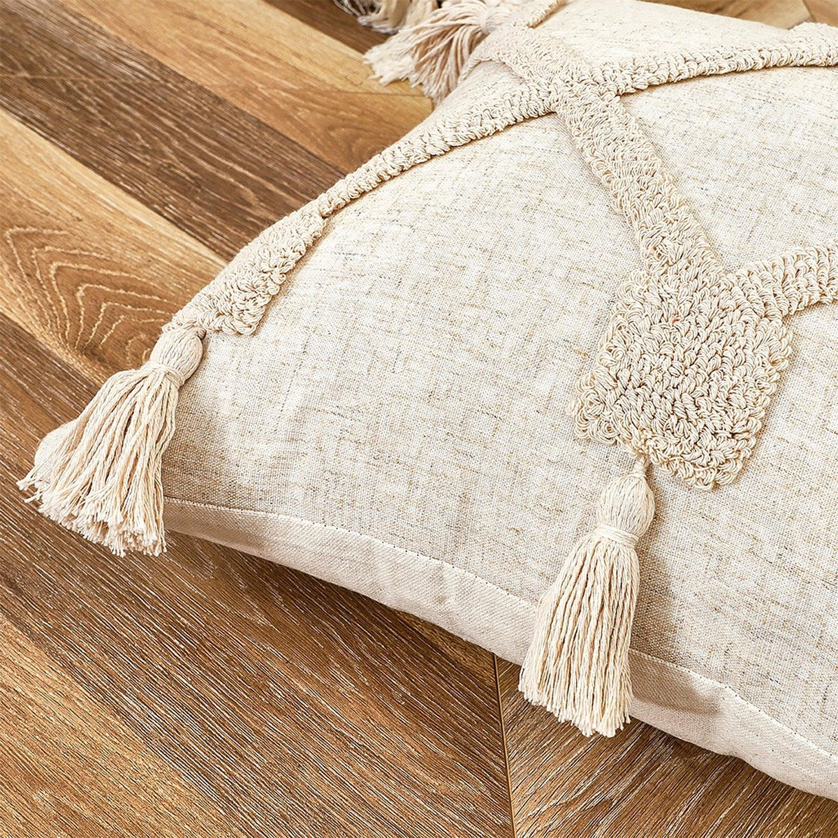 Tufted Cotton Linen Pillow Cover