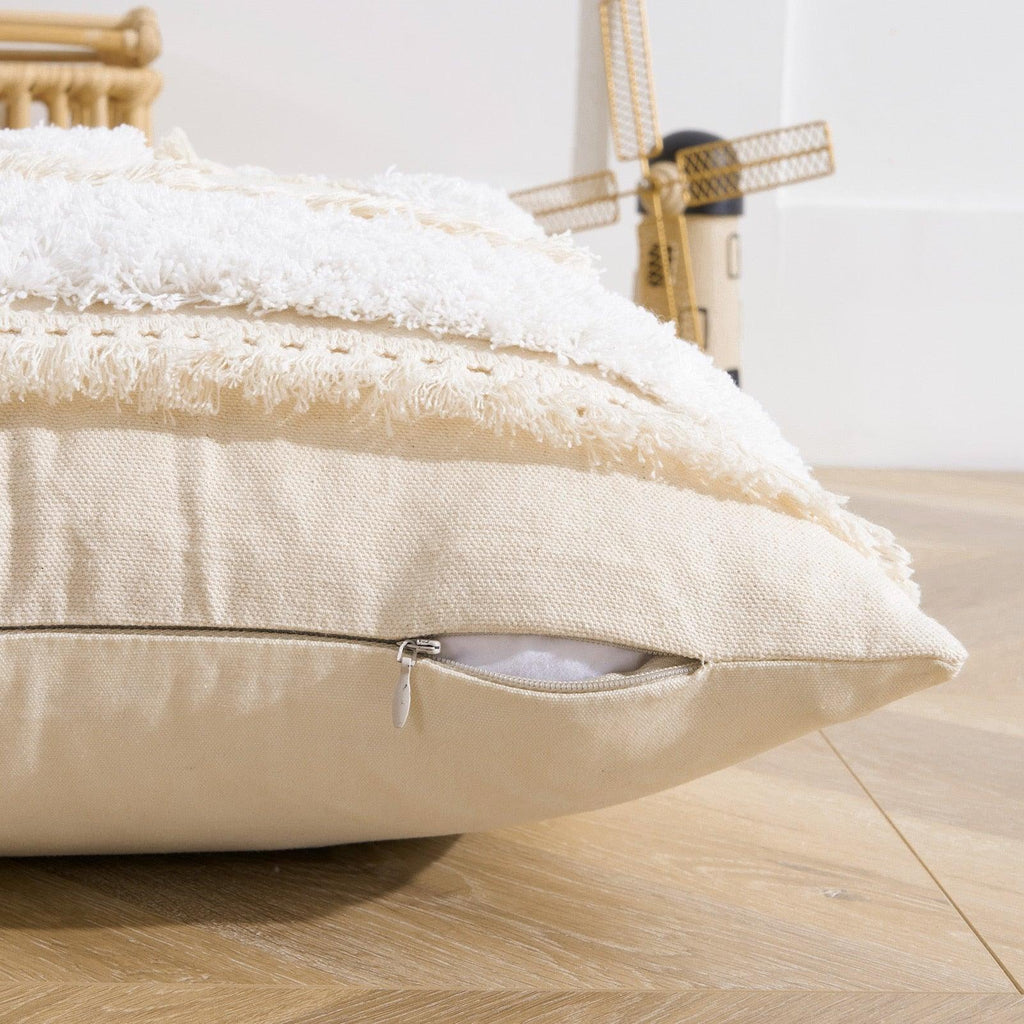 Tufted Cotton Linen Pillow Cover