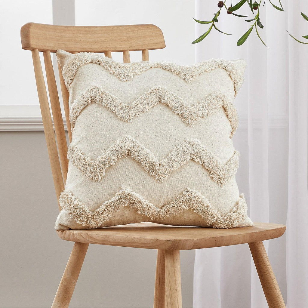 Tufted Cotton Linen Pillow Cover