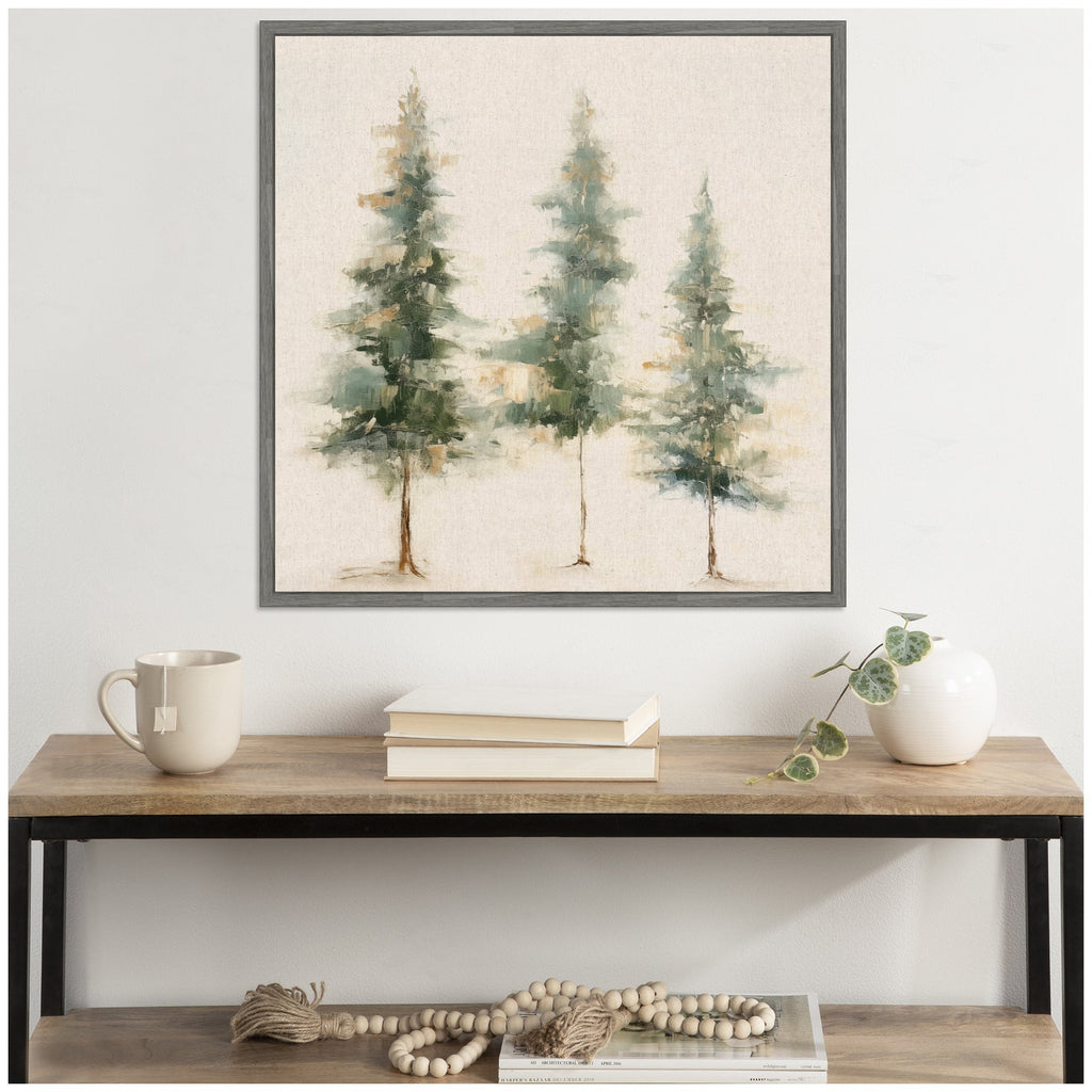 Sylvie Evergreen Forest Framed Canvas