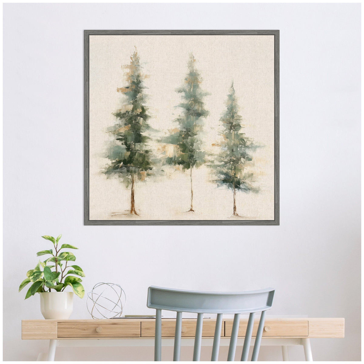 Sylvie Evergreen Forest Framed Canvas