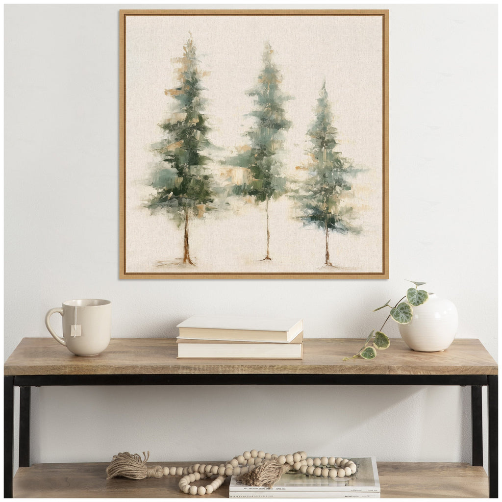 Sylvie Evergreen Forest Framed Canvas