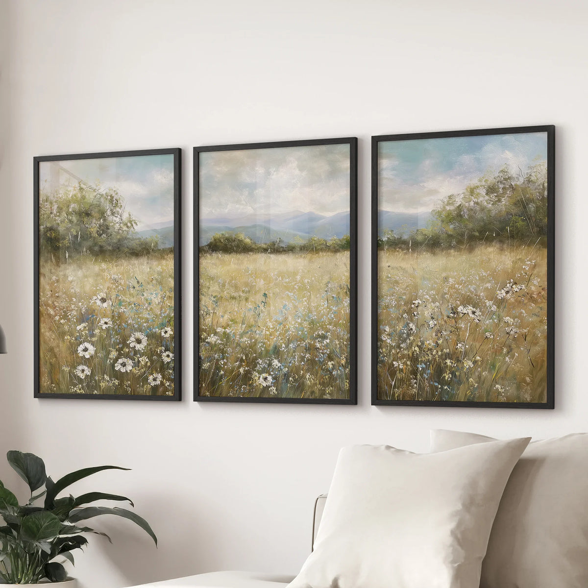 Meadow Wildflowers Prints, Set of 3
