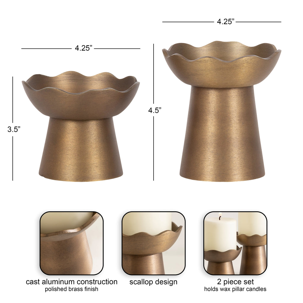 Alessia Metal Pillar Candle Holders