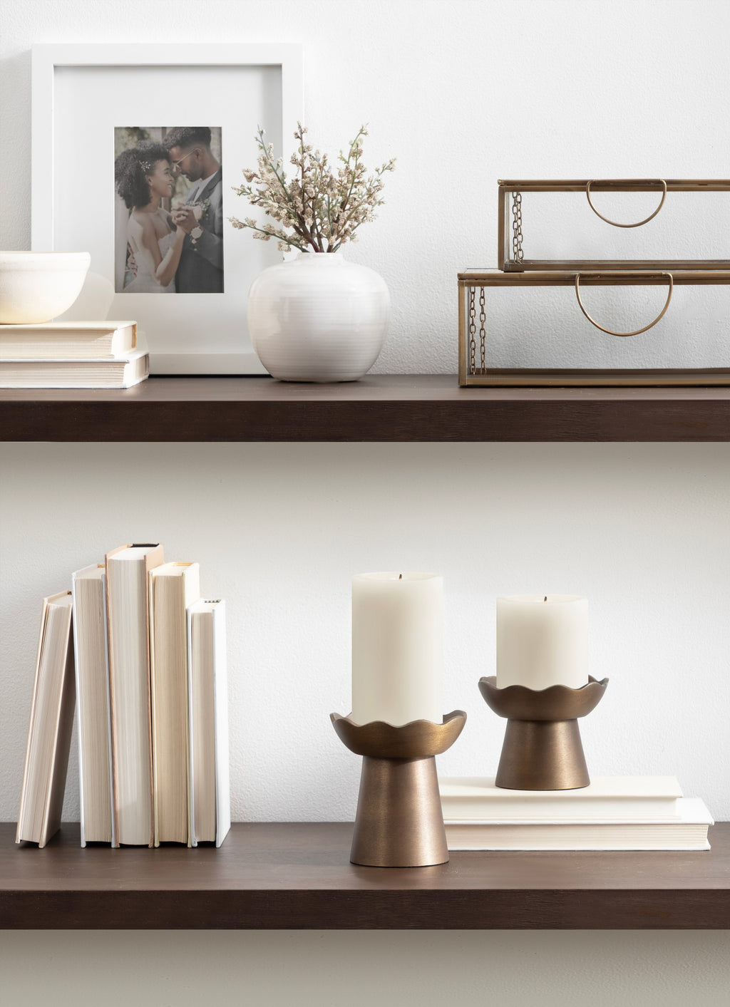 Alessia Metal Pillar Candle Holders