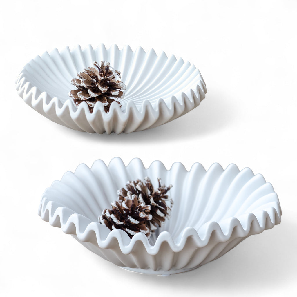 Matte White Ripple Dish
