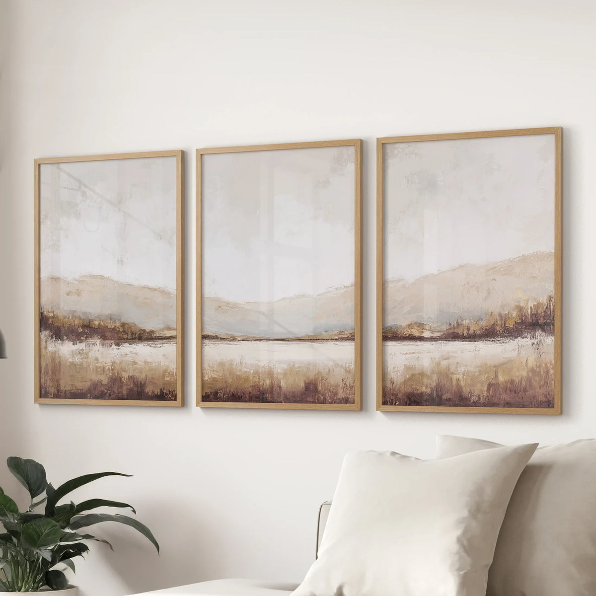 Neutral Landscape Triptych, Set of 3