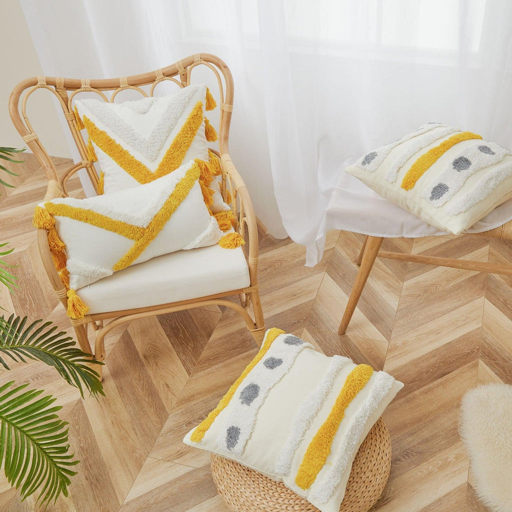 Tufted Cotton Linen Pillow Cover