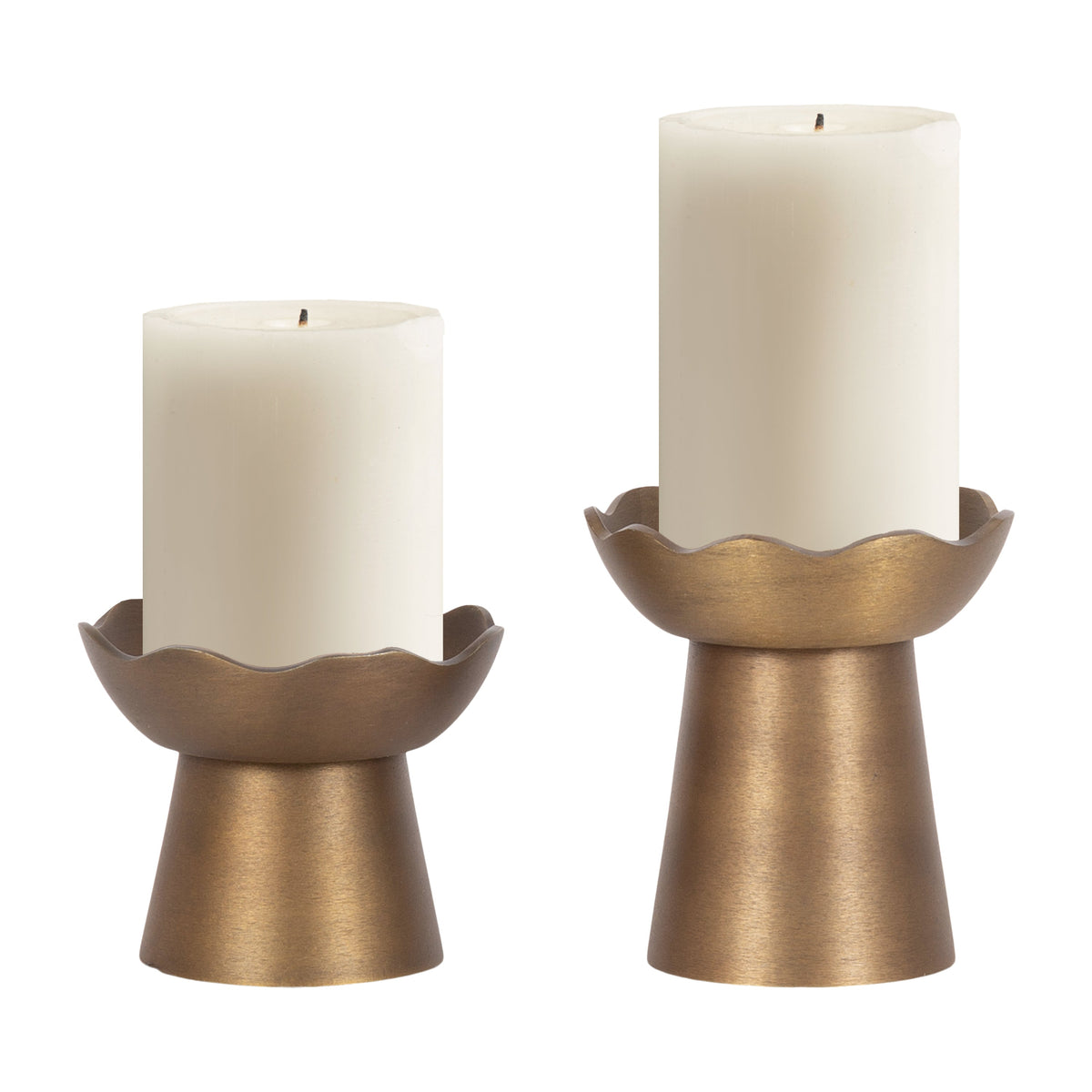 Alessia Metal Pillar Candle Holders